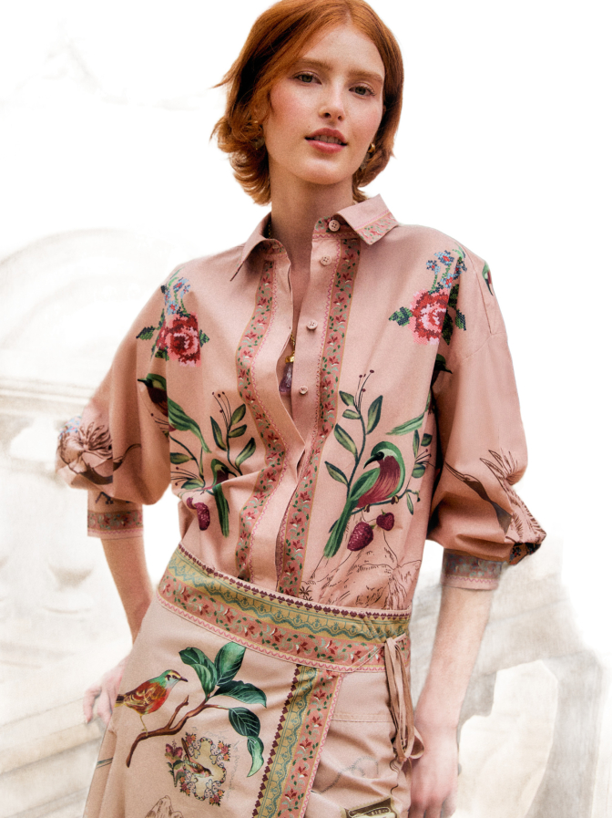 Farm Rio Bluse mit romantischen Allover-Print bei Robert Ley