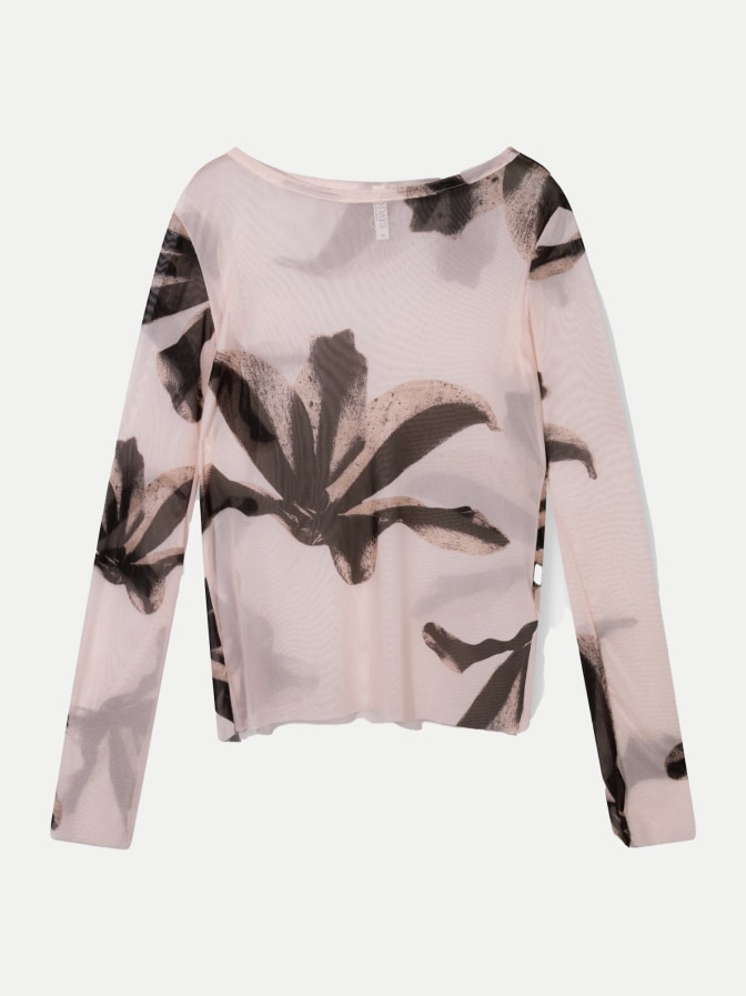 10 Days Langarmshirt aus Mesh mit Flowerprint bei Robert Ley