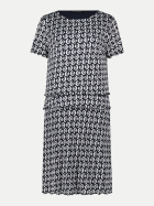 Betty Barclay Kurzes Kleid mit Allover-Print 8813-Dark Blue/Cream bei Robert Ley