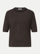 Street One Pullover mit Schmuck-Detail 18037-black coffee mel. bei Robert Ley