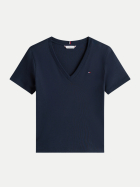 Tommy Hilfiger T-Shirt mit V-Ausschnitt 02G-BLUE bei Robert Ley