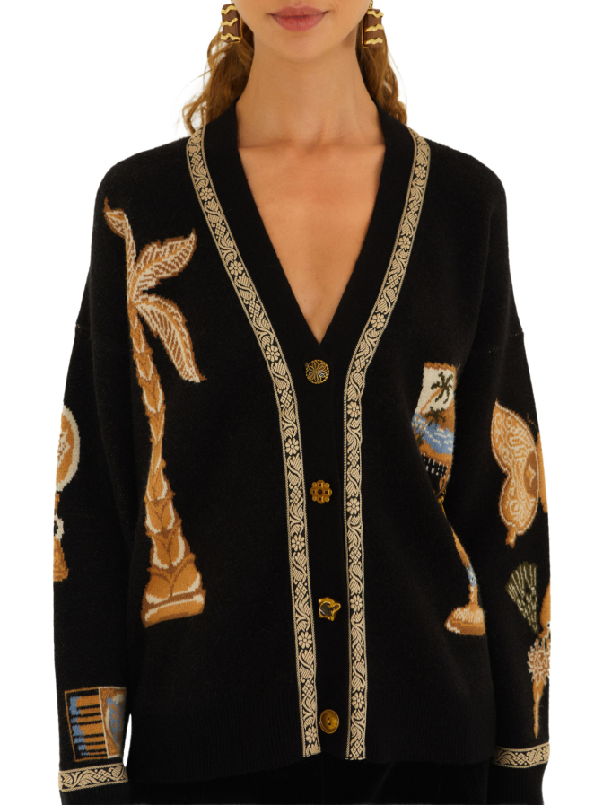 Farm Rio Vintage Strickjacke Souvenirs mit Knöpfen bei Robert Ley