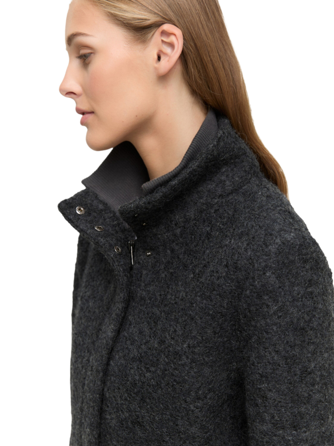 Tom Tailor Denim Bouclé Wollmantel mit Stehkragen bei Robert Ley