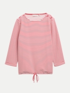 Tom Tailor Casual Langarmshirt mit Knopf-Details 39435-pink offwhite regular stripe bei Robert Ley