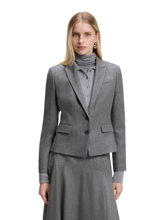 BOSS Black Slim-Fit Blazer Jia aus meliertem Flanell bei Robert Ley