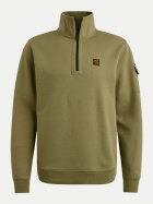 PME Legend Interlock Sweatshirt mit Troyer 6379-Oil Green bei Robert Ley
