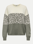 Only Pulover Jade mit Animalprint 196844012-Whitecap Gray/Leo/Silver L/Vetiver bei Robert Ley