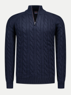 NZA New Zealand Auckland Zopfstrickpullover mit Troyer-Kragen 2664-OXFORD NAVY bei Robert Ley