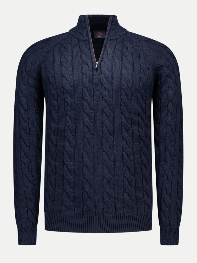 NZA New Zealand Auckland Zopfstrickpullover mit Troyer-Kragen bei Robert Ley