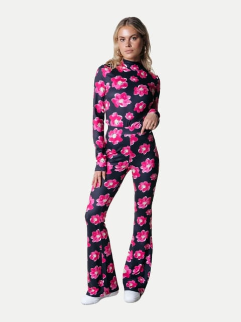 Colourful Rebel Flared-Fit Hose Mohnblumen bei Robert Ley