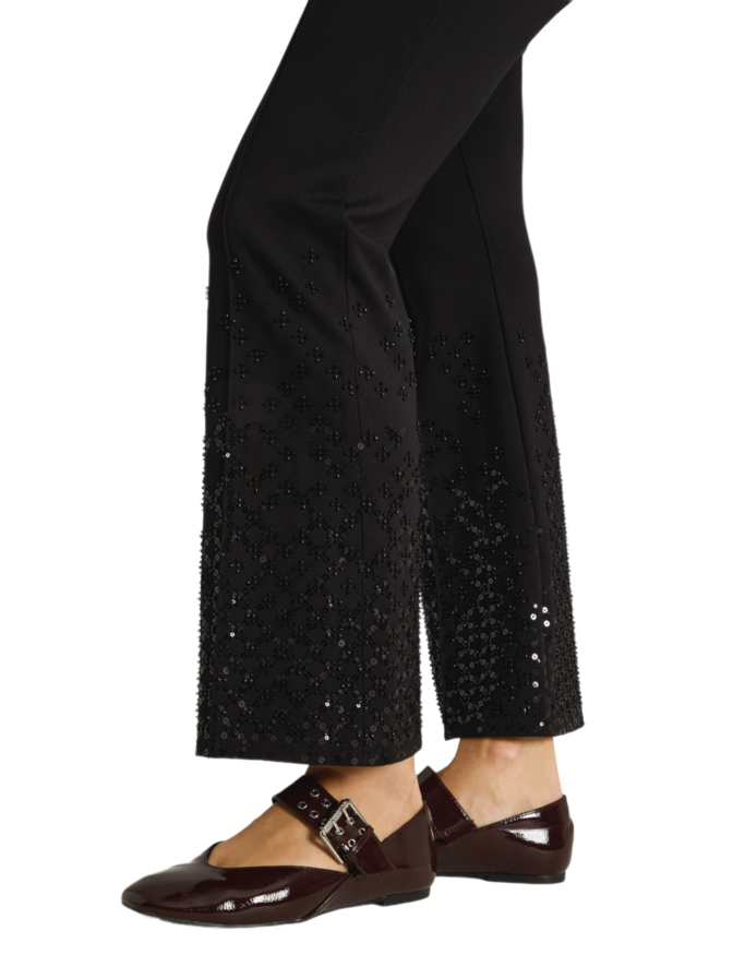 Cambio Hose Francoise Cropped mit Pailletten-Applikation bei Robert Ley