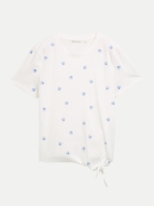Tom Tailor Denim Besticktes T-Shirt mit Knotendetail 40540-off white shell embroidery bei Robert Ley