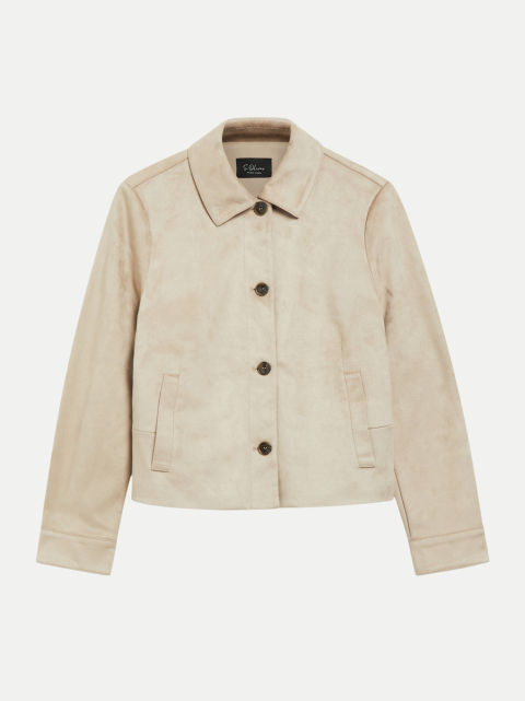 s.Oliver BLACK LABEL Hemdjacke in Velours-Optik bei Robert Ley