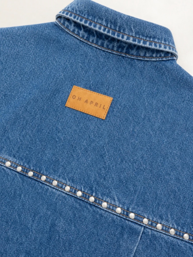 OH APRIL Jeansbluse Vivian mit Nieten-Details bei Robert Ley
