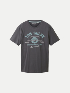 Tom Tailor Casual T-Shirt mit Logoprint 10899-Tarmac Grey bei Robert Ley