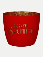 Giftcompany Windlicht Madras mit Motiv H: 8,5cm neonrot/gold Team Santa bei Robert Ley