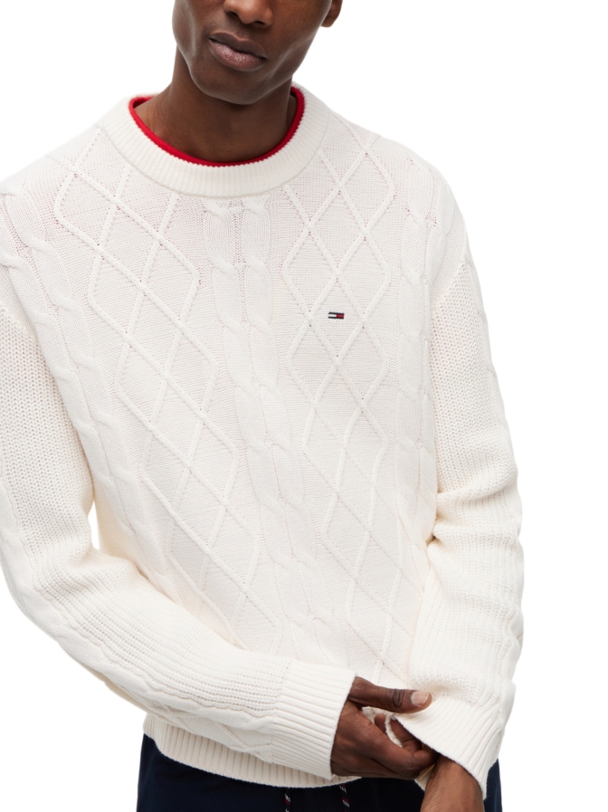 Tommy Jeans Strickpullover mit Zopfstrick-Muster bei Robert Ley