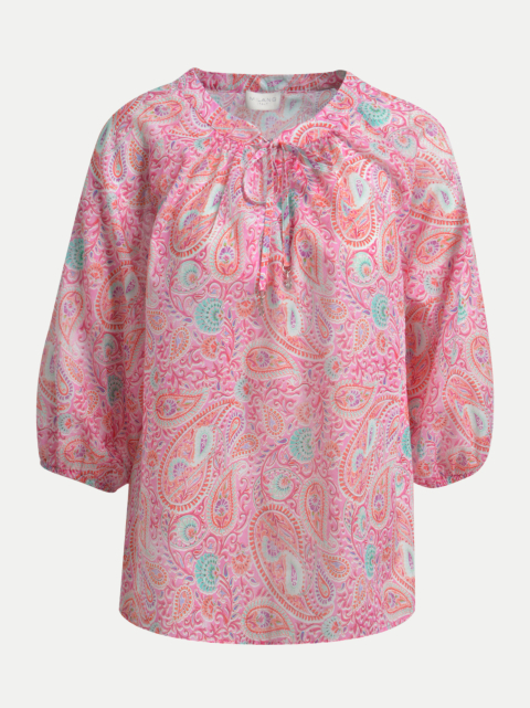 Milano Italy BLOUSE W NECKPANEL AE SLIT, 3/4 RAG bei Robert Ley