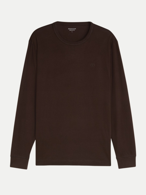 Tom Tailor Casual Basic Langarmshirt mit Logo-Stickerei bei Robert Ley