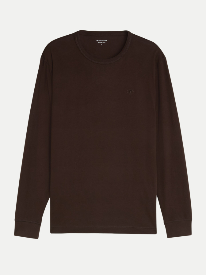 Tom Tailor Casual Basic Langarmshirt mit Logo-Stickerei bei Robert Ley