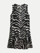 Opus Printkleid Wenola leaves mit angesetzten Volant 900-black bei Robert Ley