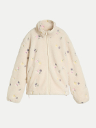 Tom Tailor Denim Teddy-Jacke mit Blumenmuster 41106-beige flower embro teddy bei Robert Ley