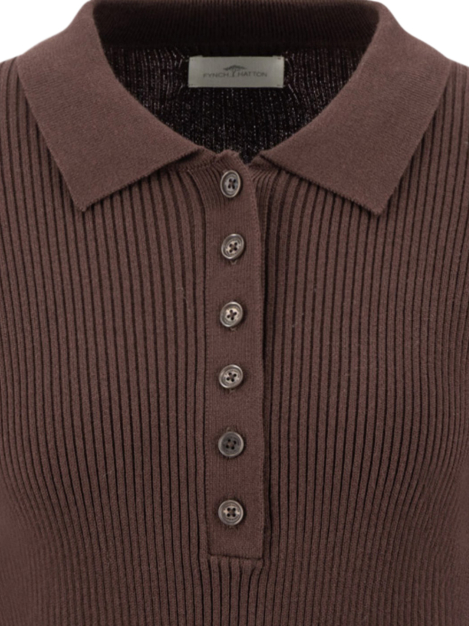 Fynch-Hatton Polo-Pullover in Rippstrick bei Robert Ley