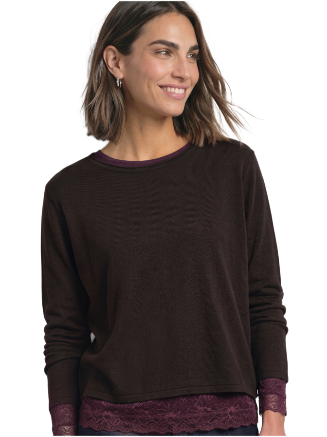 Street One Langarm Shirt mit Spitzensaum bei Robert Ley