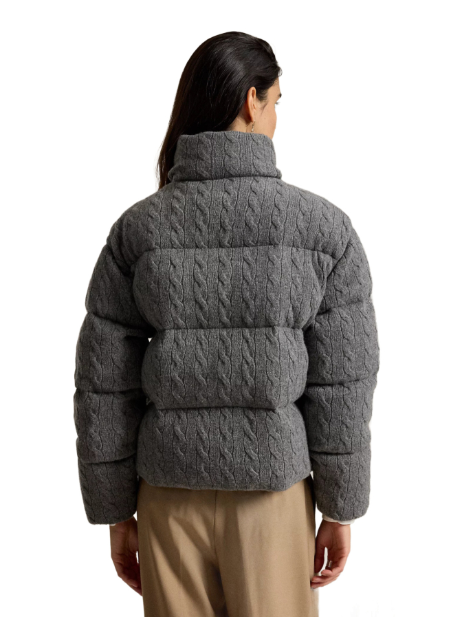Polo Ralph Lauren Woll-Kaschmir-Pufferjacke mit Zopfmuster bei Robert Ley