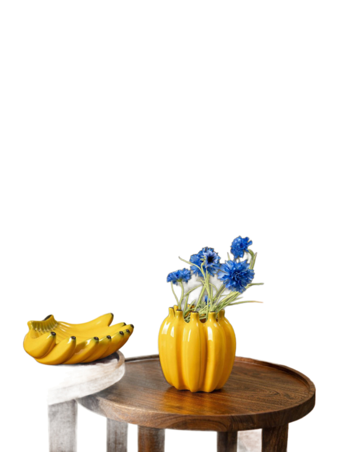 G.WURM Bananen Keramikvase 14x15x14 bei Robert Ley