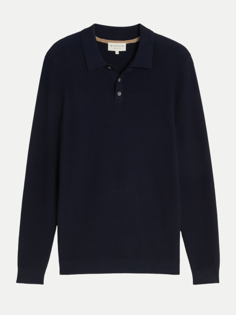 Tom Tailor Casual Langarm Strick-Poloshirt bei Robert Ley