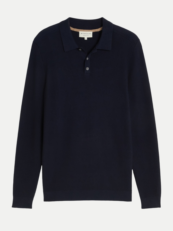 Tom Tailor Casual Langarm Strick-Poloshirt bei Robert Ley