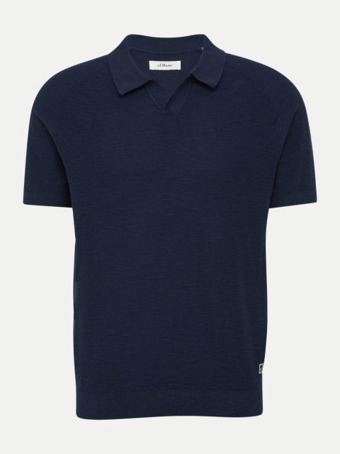 s.Oliver RED LABEL Gestricktes Poloshirt mit Flammgarnstruktur bei Robert Ley