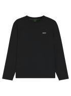 Boss Green Langarmshirt mit Kontrast-Logo 001-Black bei Robert Ley