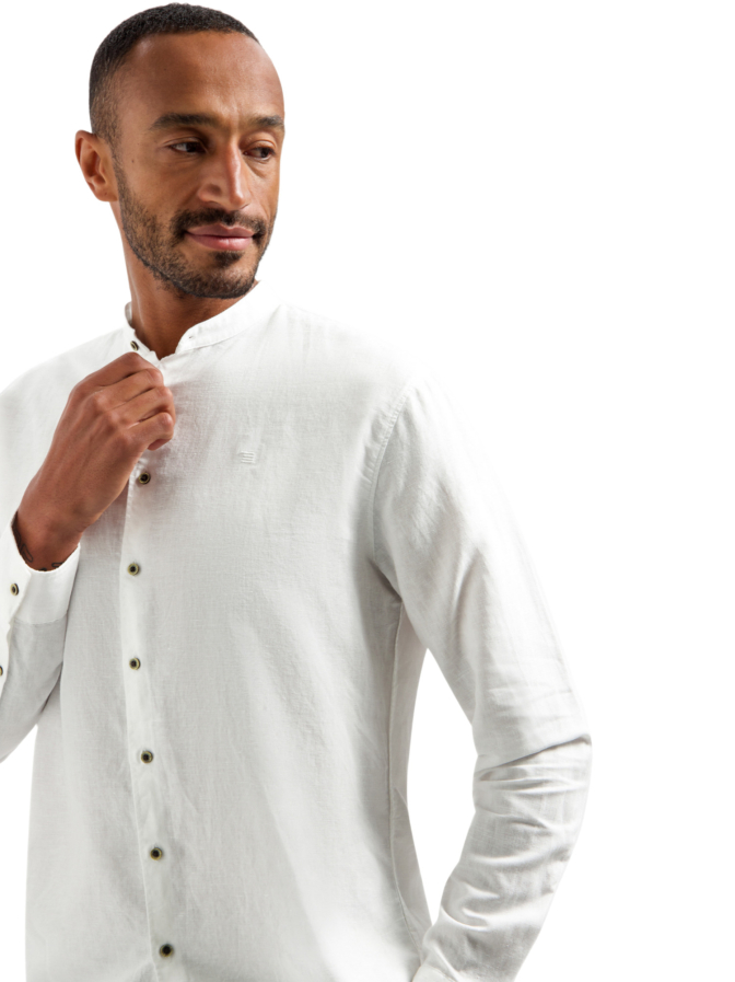 NO EXCESS Stehkragen Hemd aus Leinenmischung bei Robert Ley