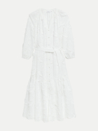 Comma Midikleid mit floraler All-over-Stickerei 0100-WHITE bei Robert Ley