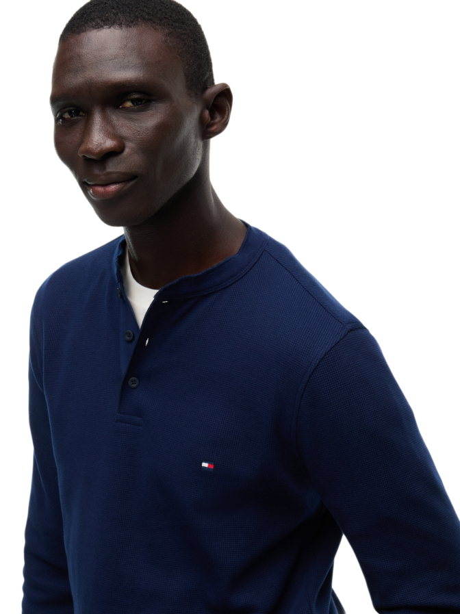 Tommy Hilfiger Sweatshirt mit Henley-Kragen bei Robert Ley