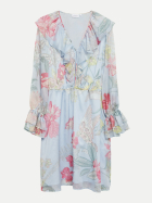 Comma Kurzkleid mit Blumenmuster 50A0-BLUE bei Robert Ley