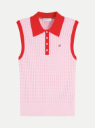Tommy Hilfiger Strick Poloshirt Ärmellos TOL-PINK bei Robert Ley