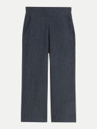 Tom Tailor Casual Culotte Hose in Crinkle-Optik 40549-navy white structure bei Robert Ley