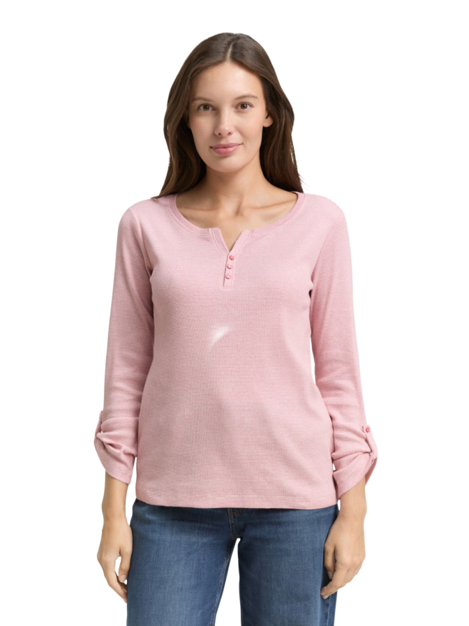 Tom Tailor Casual Langarmshirt mit Turn-Up-Funktion bei Robert Ley