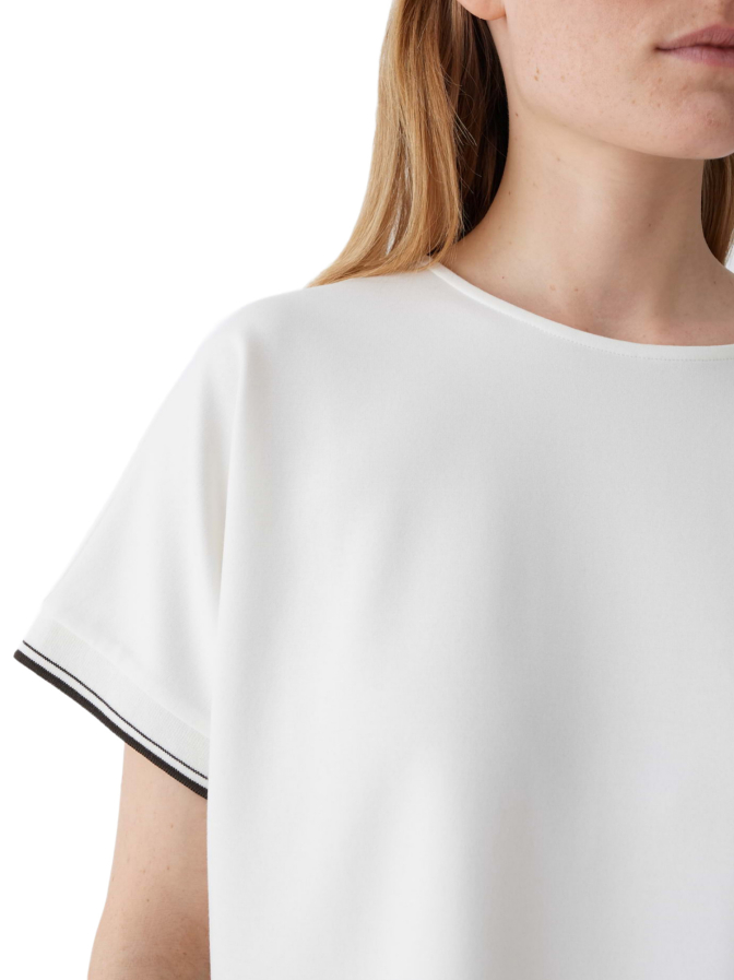 Opus Kurzarmsweatshirt Giprep mit Kontrastbündchen bei Robert Ley