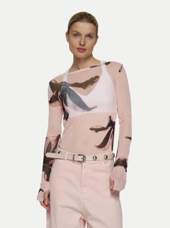10 Days Langarmshirt aus Mesh mit Flowerprint bei Robert Ley