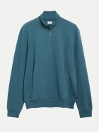 s.Oliver RED LABEL Troyer-Sweatshirt mit Waffelstruktur 5548-BLUE bei Robert Ley