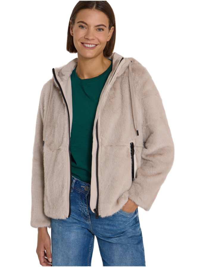 Cecil Fake Fur Jacke mit Softshelldetails bei Robert Ley