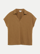 s.Oliver RED LABEL Ärmelloses Poloshirt 8918-BROWN bei Robert Ley