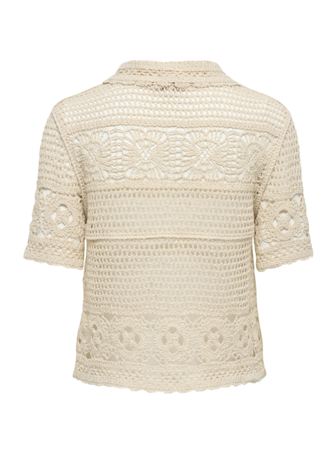 Only Kurzarm- Strickjacke in Häkeloptik bei Robert Ley
