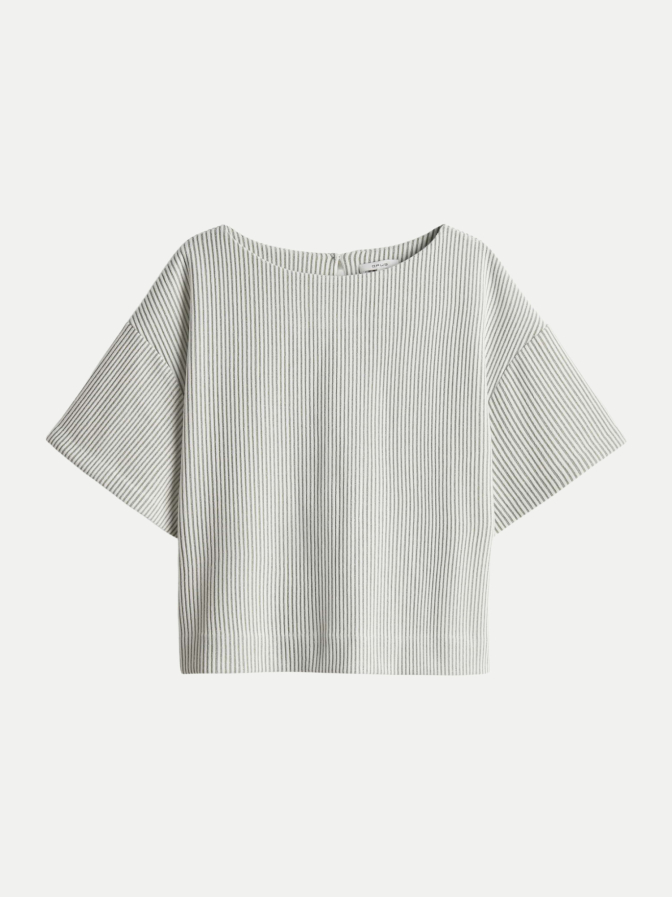 Opus Kurzarmsweatshirt Gauster mit dreidimensionaler Textur bei Robert Ley
