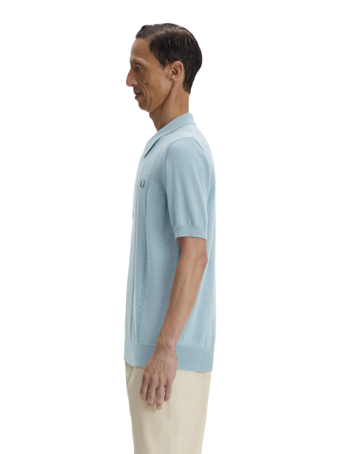 FRED PERRY Strickpolo mit Zopfmuster bei Robert Ley