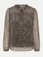Only Gemusterte Bluse 177927031-Silver Mink/ANIMAL bei Robert Ley